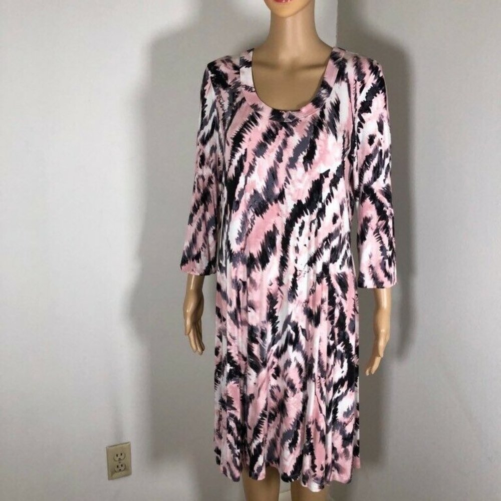 Karen Kane Womens A Line Dress Multicolor Tie Dye